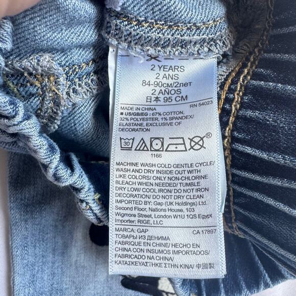 Disney Gap Girls 2T Jean Leggings Mickey Minnie Mouse Embroidered Stretch Denim - Picture 5 of 7